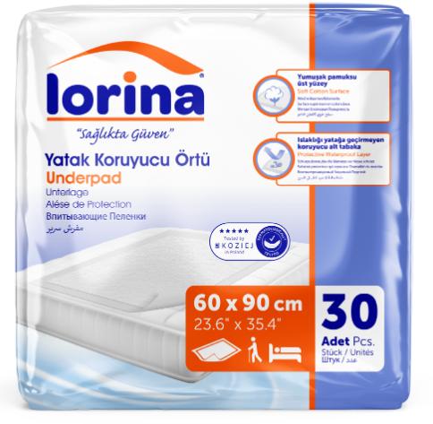 Пелюшки TM Lorina 60x90 cм (целюлоза, без адгезивного краю)